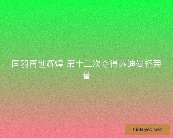 国羽再创辉煌 第十二次夺得苏迪曼杯荣誉